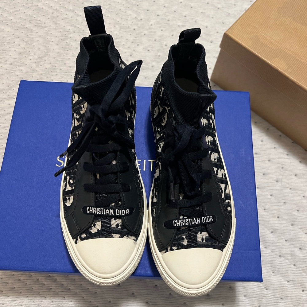 Dior Black & White High-Top Sneakers